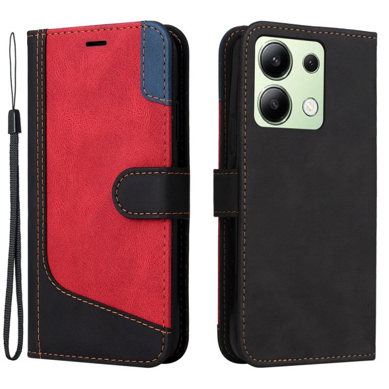 Flip Cover Xiaomi Redmi Note 13 4g Trefarvet Med Rem