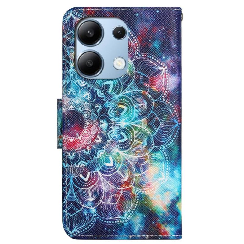 Læder Cover Xiaomi Redmi Note 13 4g Stjernehimmel Og Lanyard Mandala