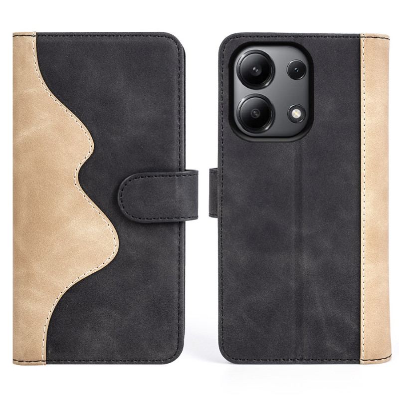 Læder Cover Xiaomi Redmi Note 13 4g Telefon Etui Tofarvet Design