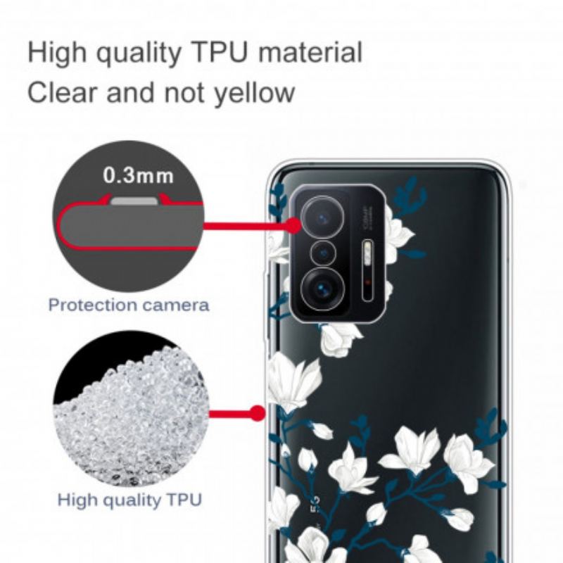 Cover Xiaomi 11T / 11T Pro Hvide Blomster