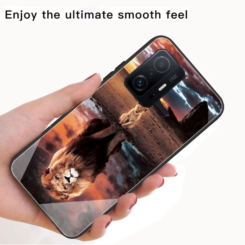 Cover Xiaomi 11T / 11T Pro Løveunge Hærdet Glas