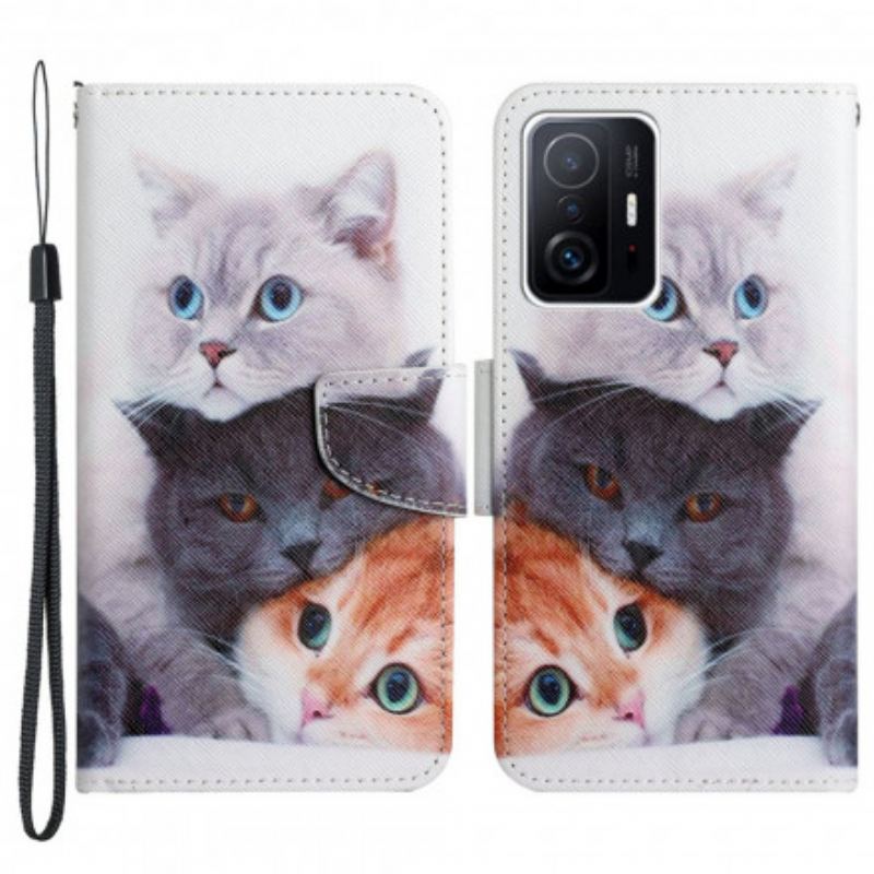 Flip Cover Xiaomi 11T / 11T Pro Bunke Af Lanyard Cats