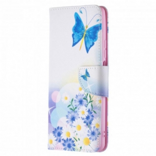 Flip Cover Xiaomi 11T / 11T Pro Malede Sommerfugle Og Blomster