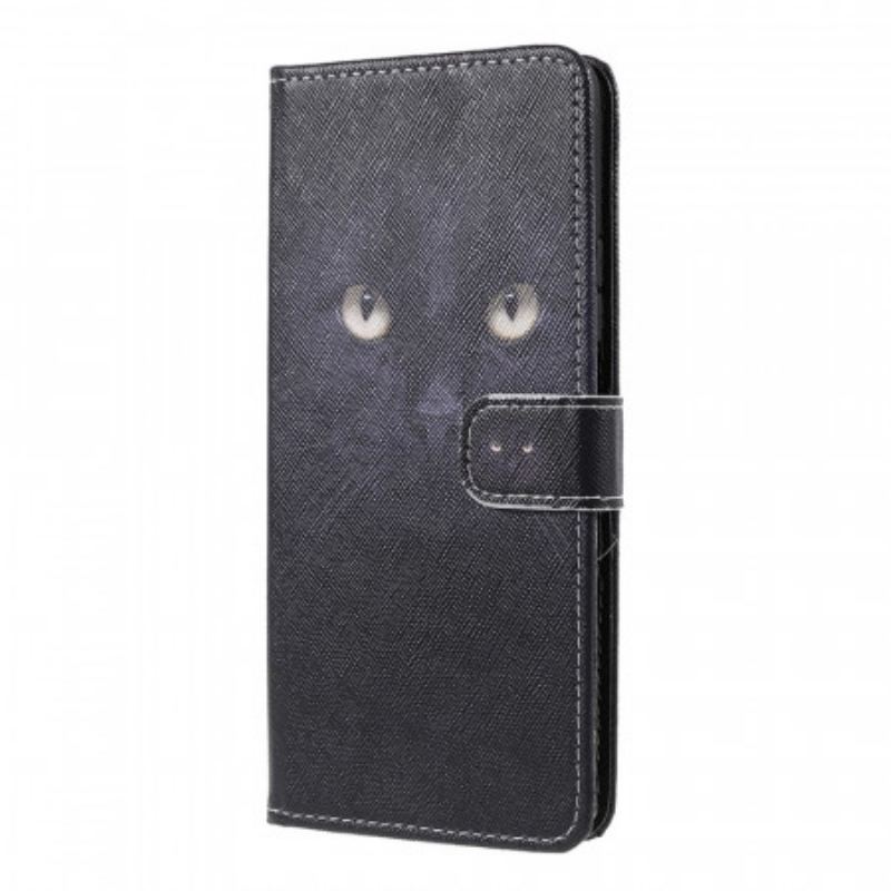 Flip Cover Xiaomi 11T / 11T Pro Med Snor Strappy Black Cat Eyes