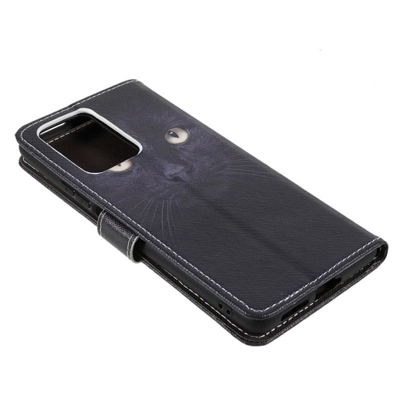 Flip Cover Xiaomi 11T / 11T Pro Med Snor Strappy Black Cat Eyes