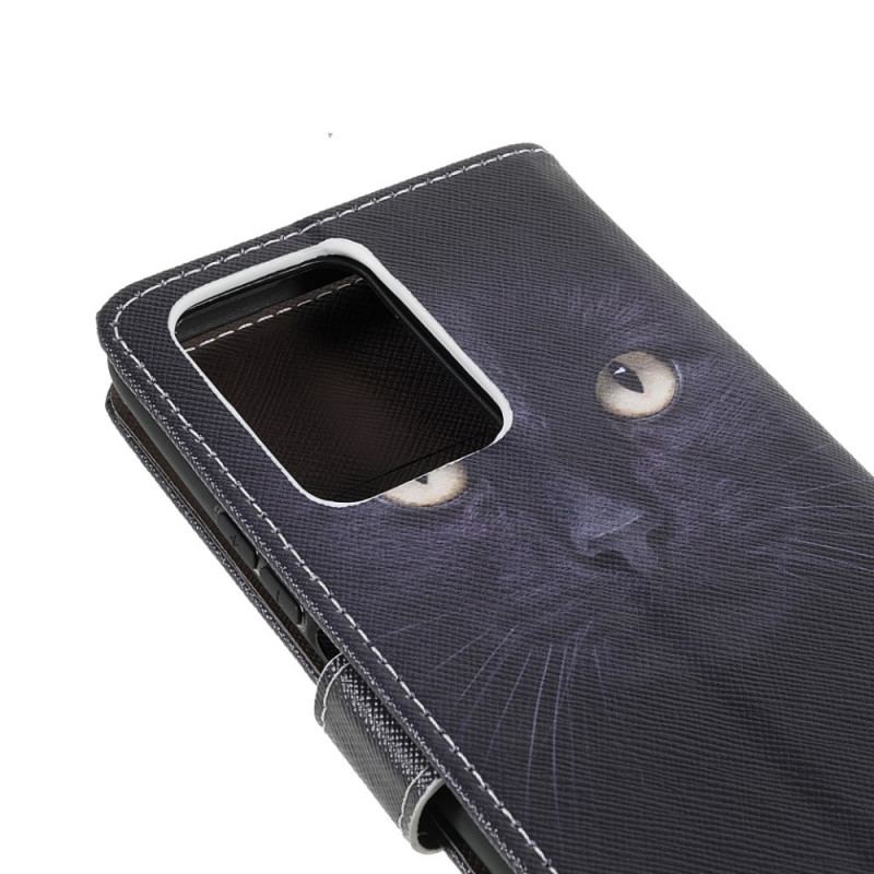 Flip Cover Xiaomi 11T / 11T Pro Med Snor Strappy Black Cat Eyes