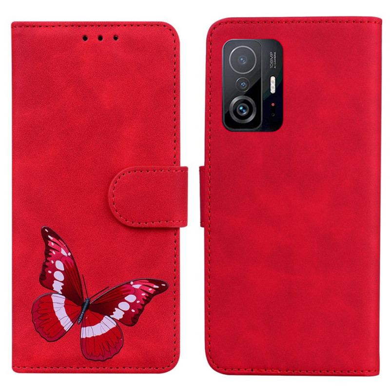 Flip Cover Xiaomi 11T / 11T Pro Skin-touch Butterfly