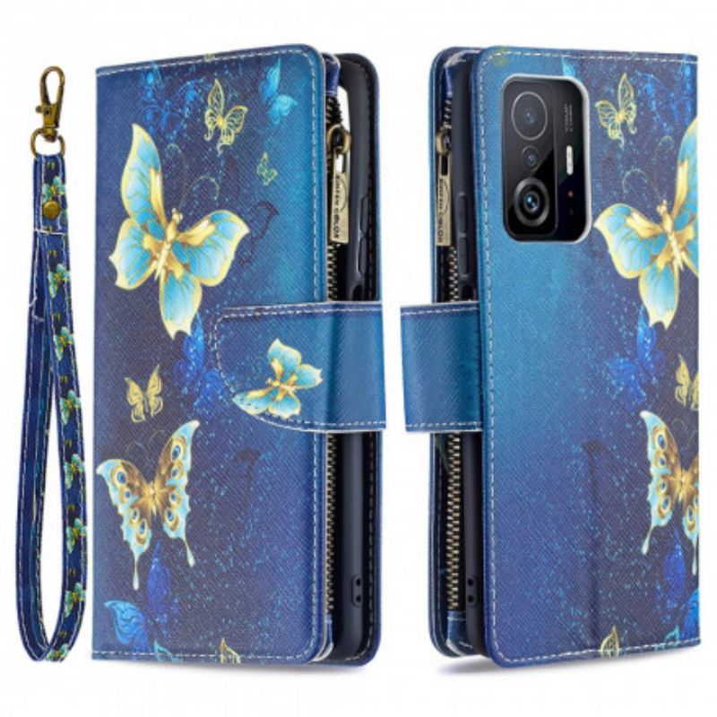 Flip Cover Xiaomi 11T / 11T Pro Sommerfugle Lynlåslomme