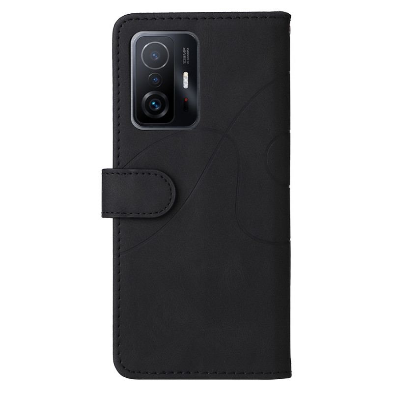 Flip Cover Xiaomi 11T / 11T Pro Tofarvet Signatur Imiteret Læder