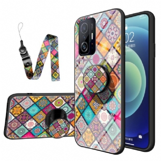 Mobilcover Xiaomi 11T / 11T Pro Patchwork Magnetisk Holder