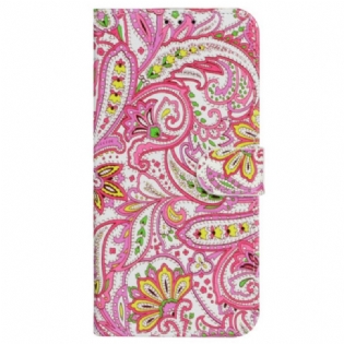 Flip Cover Til Motorola Edge 50 Premium Blomster Med Rem