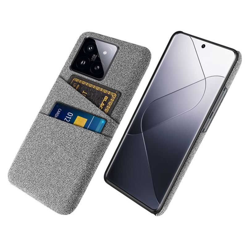 Cover Xiaomi 14 Telefon Etui Stof Dobbelt Kortholder