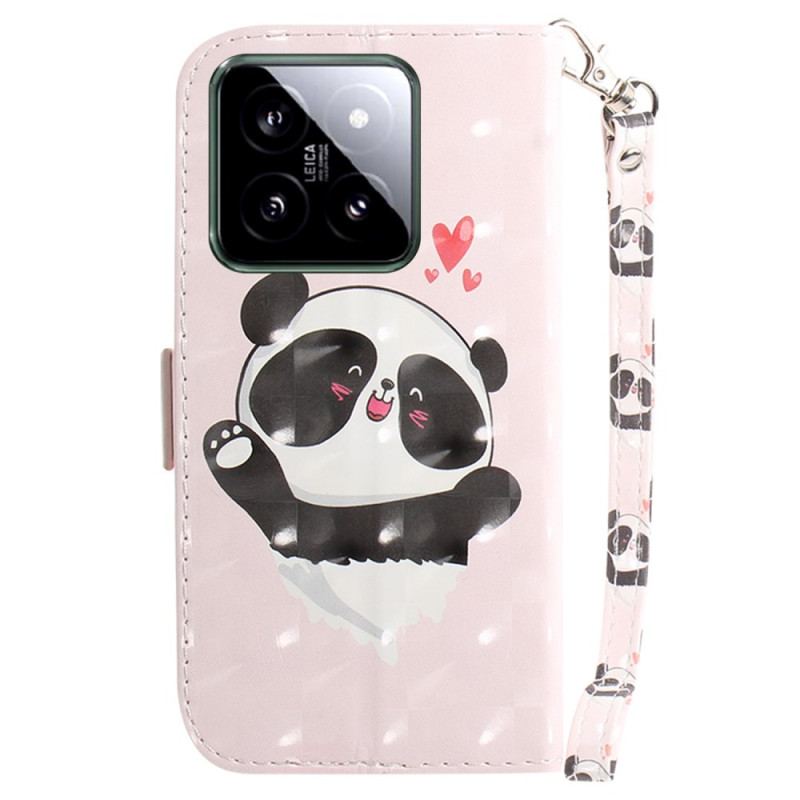 Flip Cover Til Xiaomi 14 Panda Love Med Rem