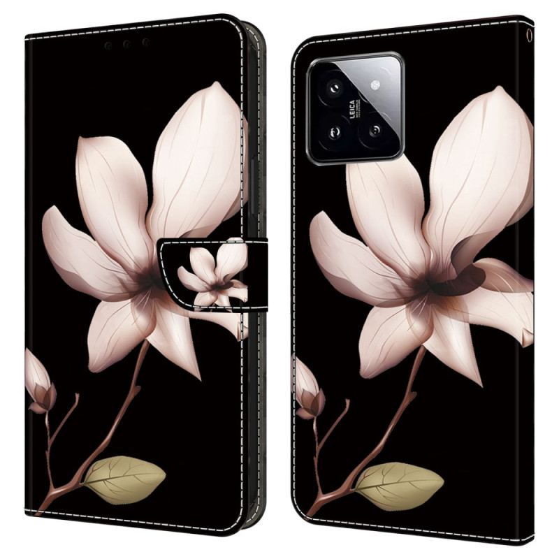 Flip Cover Xiaomi 14 Lyserød Blomst