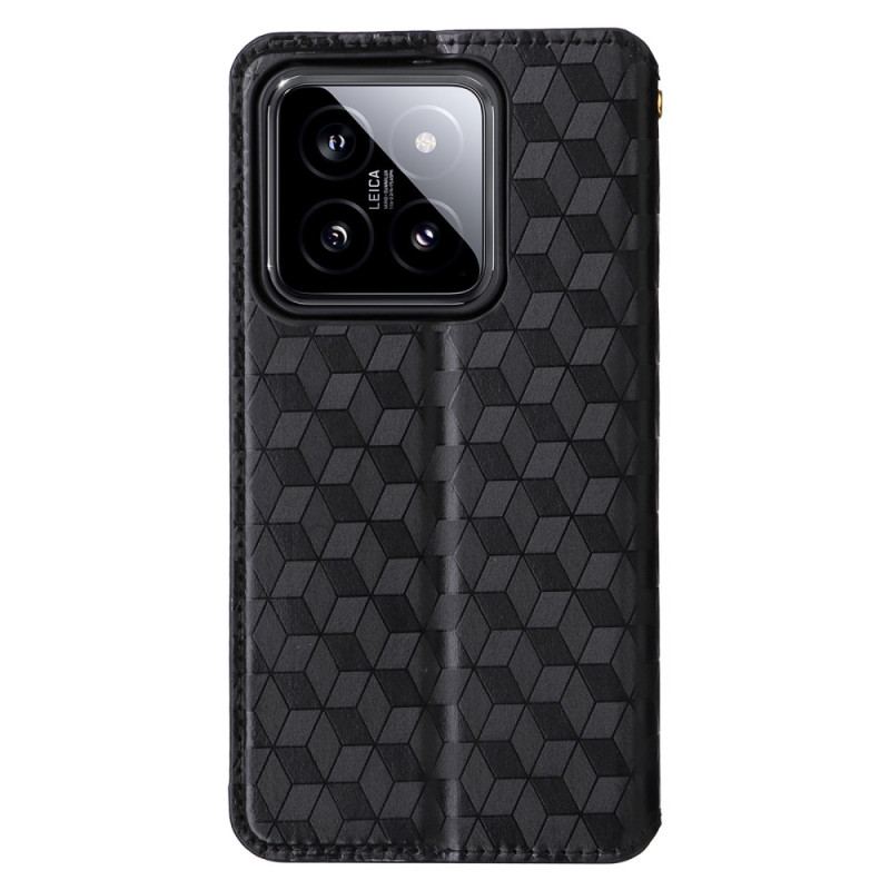 Læder Cover Xiaomi 14 Telefon Etui 3d Kuber