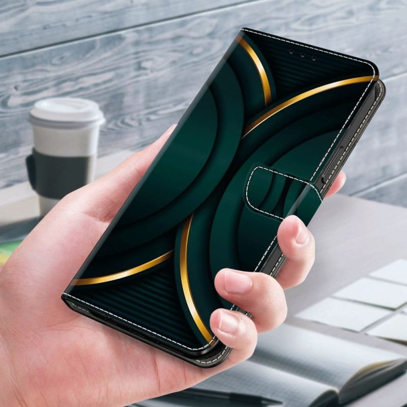 Læder Cover Xiaomi 14 Telefon Etui Gyldent Omrids