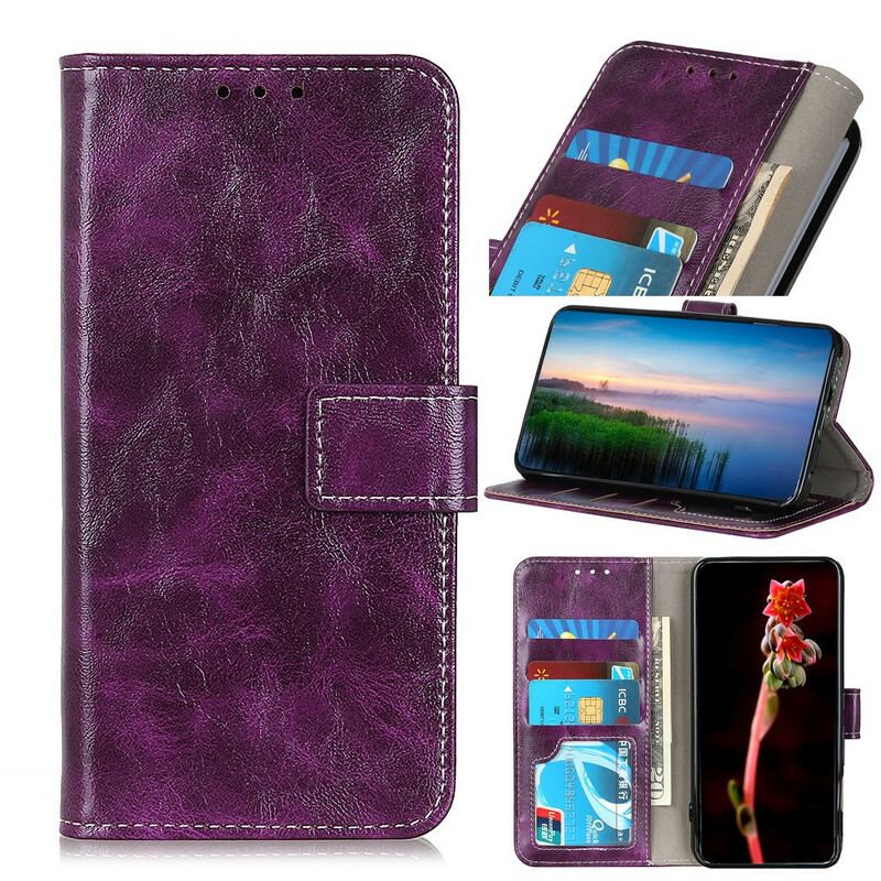 Flip Cover Samsung Galaxy Note 10 Lite Skinnende Og Synlige Sømme