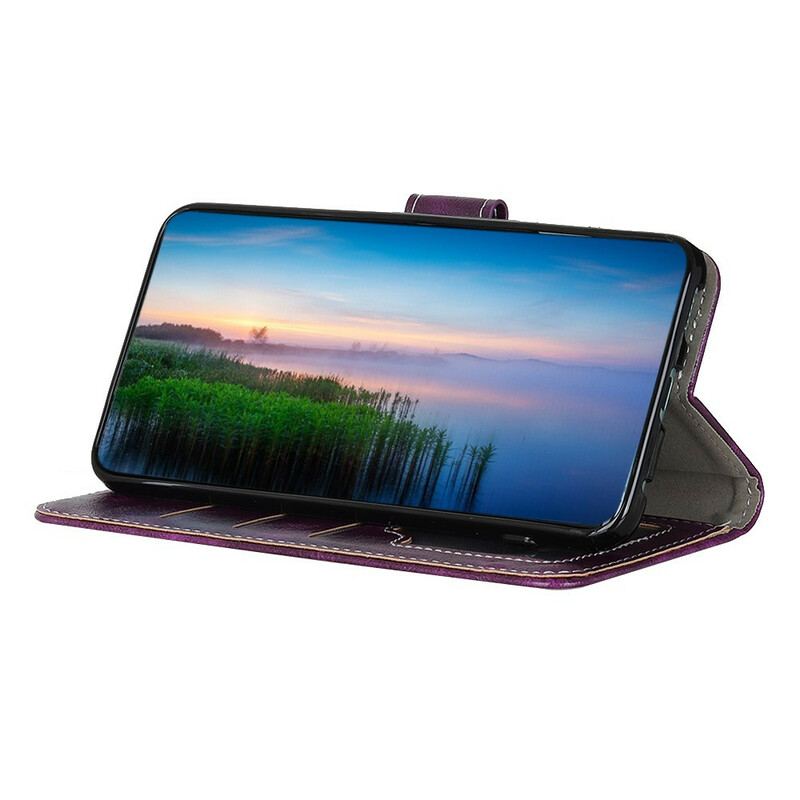 Flip Cover Samsung Galaxy Note 10 Lite Skinnende Og Synlige Sømme