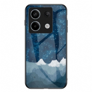 Cover Til Xiaomi Redmi Note 13 Pro 5g Hærdet Glasbjerge Under Stjernehimlen