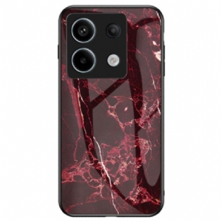 Cover Xiaomi Redmi Note 13 Pro 5g Rød Marmor Hærdet Glas