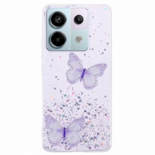 Cover Xiaomi Redmi Note 13 Pro 5g Telefon Etui Sommerfugle Glitter