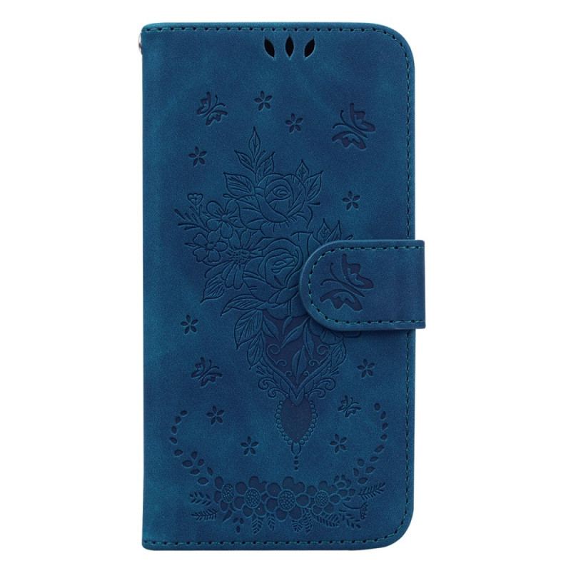 Flip Cover Til Xiaomi Redmi Note 13 Pro 5g Rosenmønster Med Rem