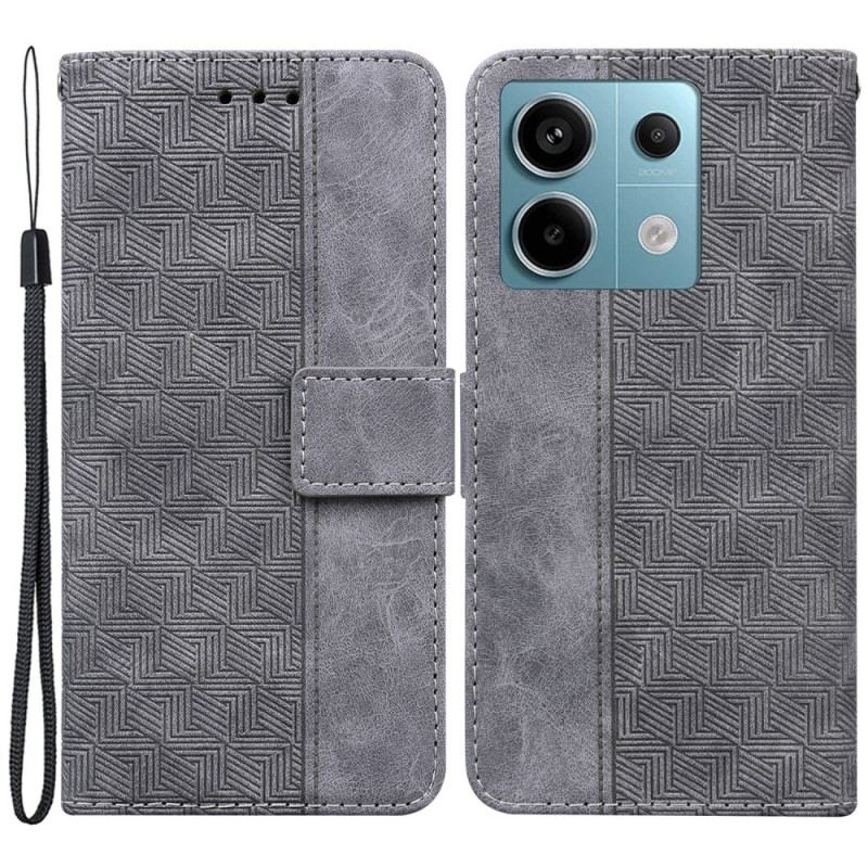 Flip Cover Til Xiaomi Redmi Note 13 Pro 5g Strappy Vævet Mønster