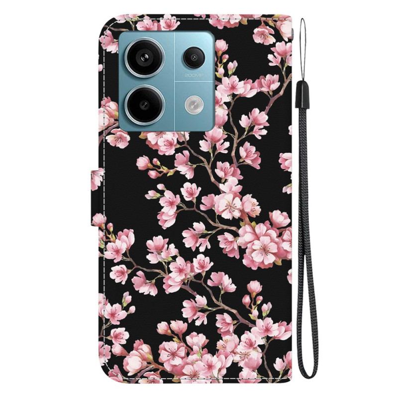 Flip Cover Xiaomi Redmi Note 13 Pro 5g Blommeblomst Med Rem