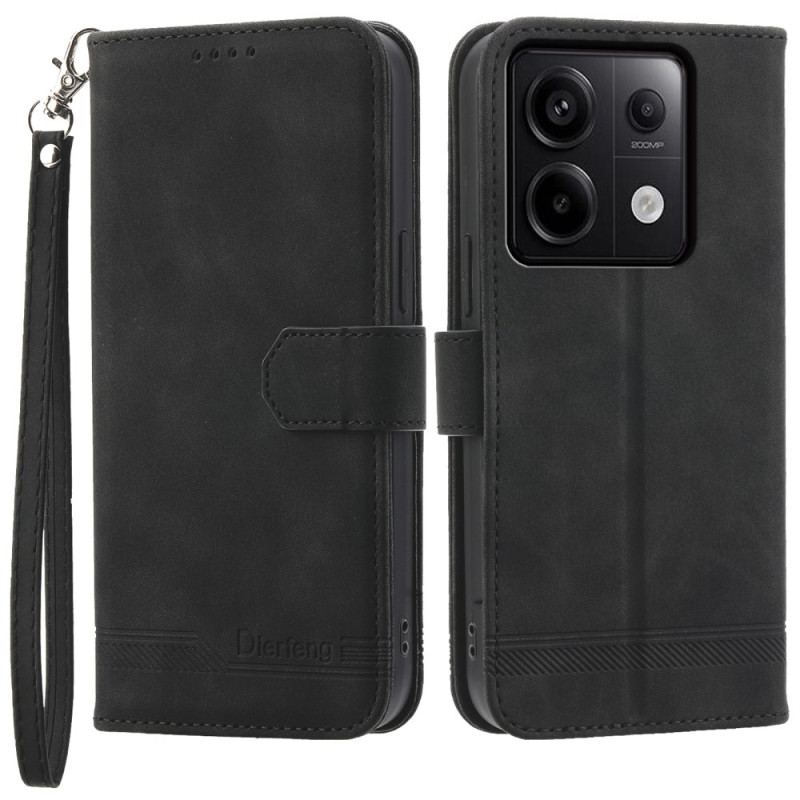 Flip Cover Xiaomi Redmi Note 13 Pro 5g Dierfeng I Lanière