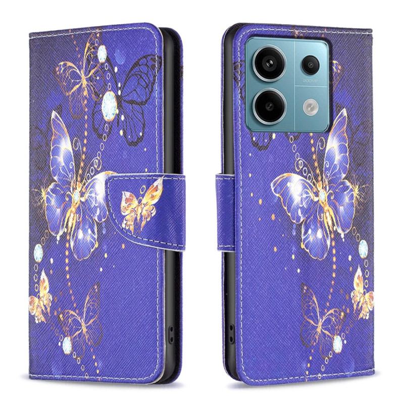 Flip Cover Xiaomi Redmi Note 13 Pro 5g Lilla Sommerfugle