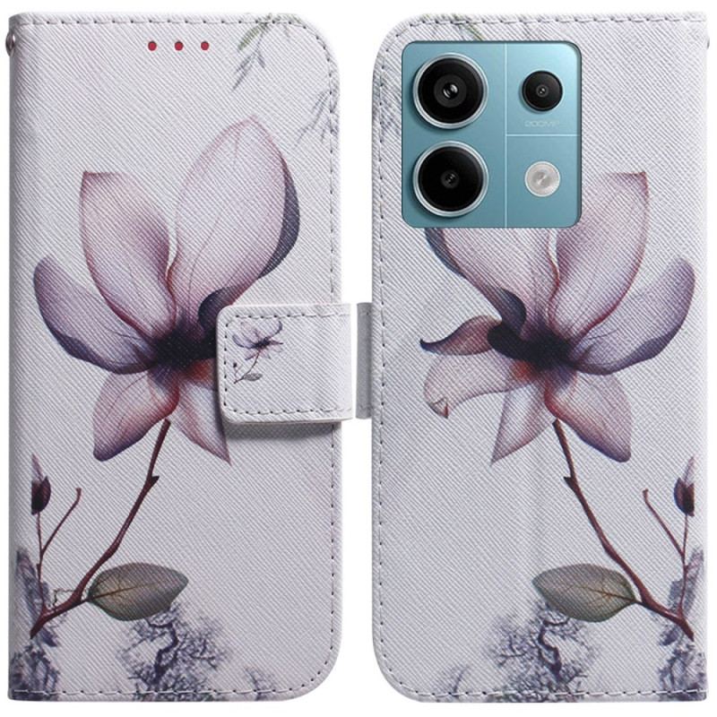 Flip Cover Xiaomi Redmi Note 13 Pro 5g Lyserød Blomst