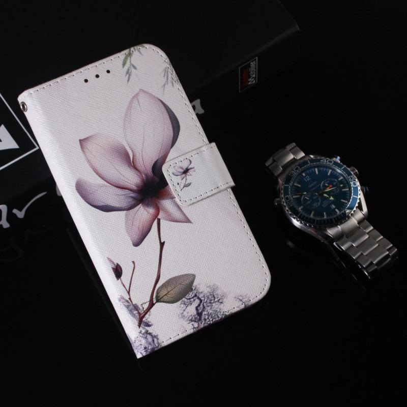 Flip Cover Xiaomi Redmi Note 13 Pro 5g Lyserød Blomst