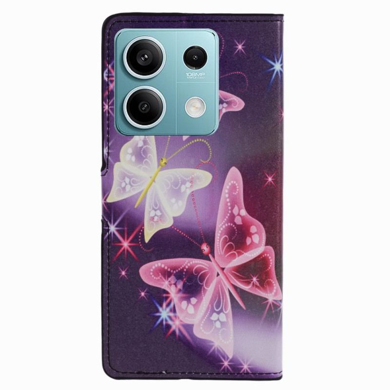 Flip Cover Xiaomi Redmi Note 13 Pro 5g Mousserende Sommerfugle