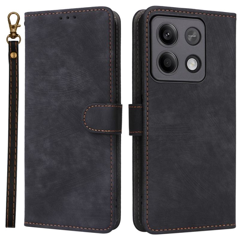 Flip Cover Xiaomi Redmi Note 13 Pro 5g Rfid-blokering Og Snor