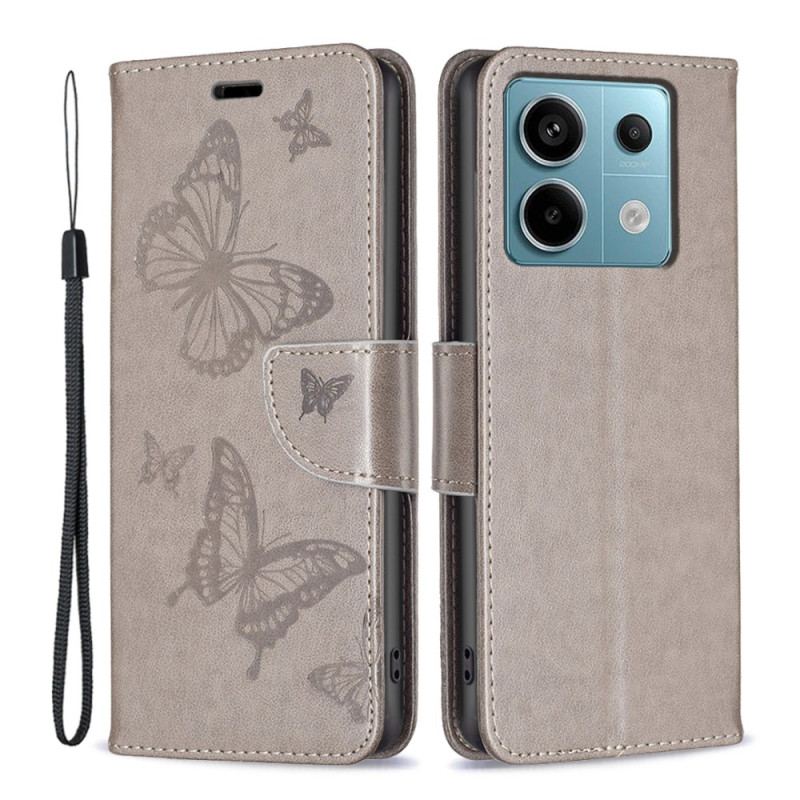 Flip Cover Xiaomi Redmi Note 13 Pro 5g Sommerfugle Mønster