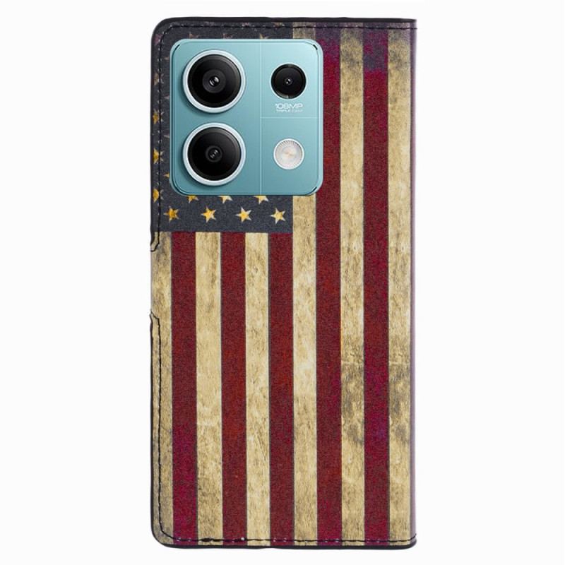 Flip Cover Xiaomi Redmi Note 13 Pro 5g Vintage Amerikansk Flag