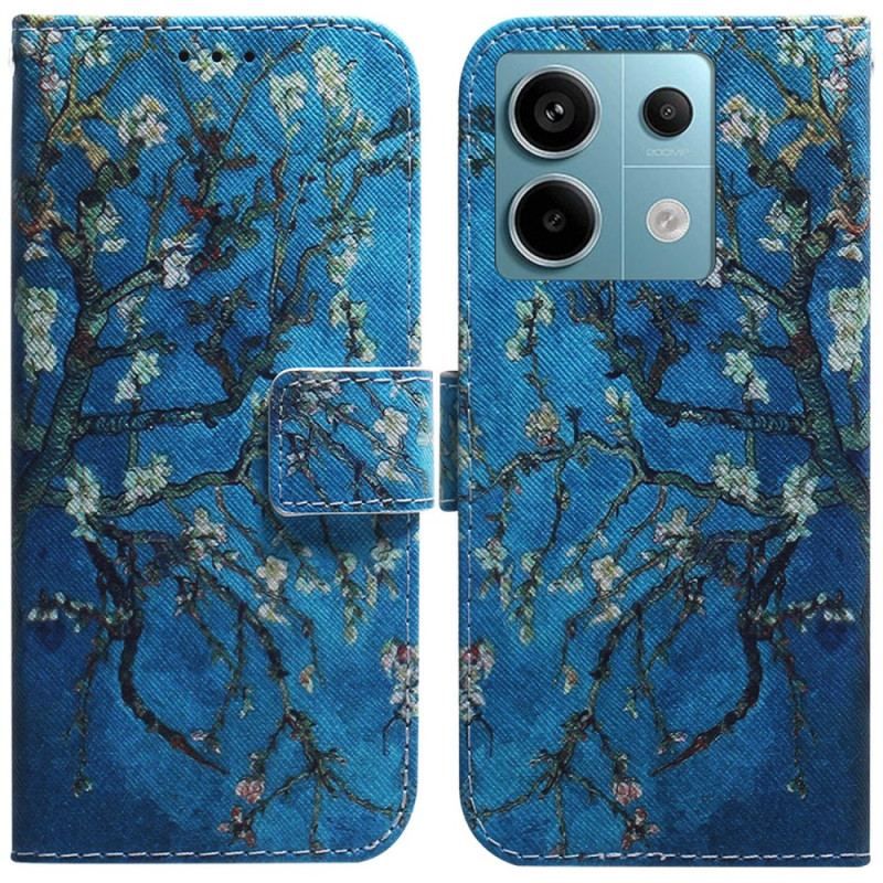 Læder Cover Xiaomi Redmi Note 13 Pro 5g Abrikosblomster