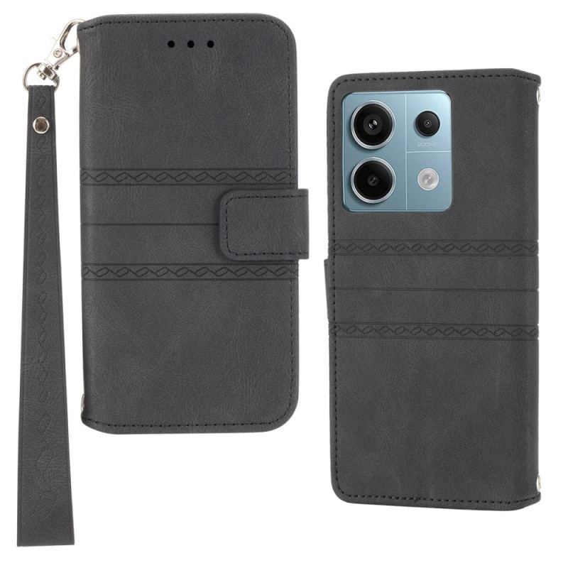 Læder Cover Xiaomi Redmi Note 13 Pro 5g Telefon Etui Friser Med Rem