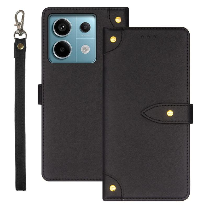 Læder Cover Xiaomi Redmi Note 13 Pro 5g Telefon Etui Idewei Dekorative Nitter