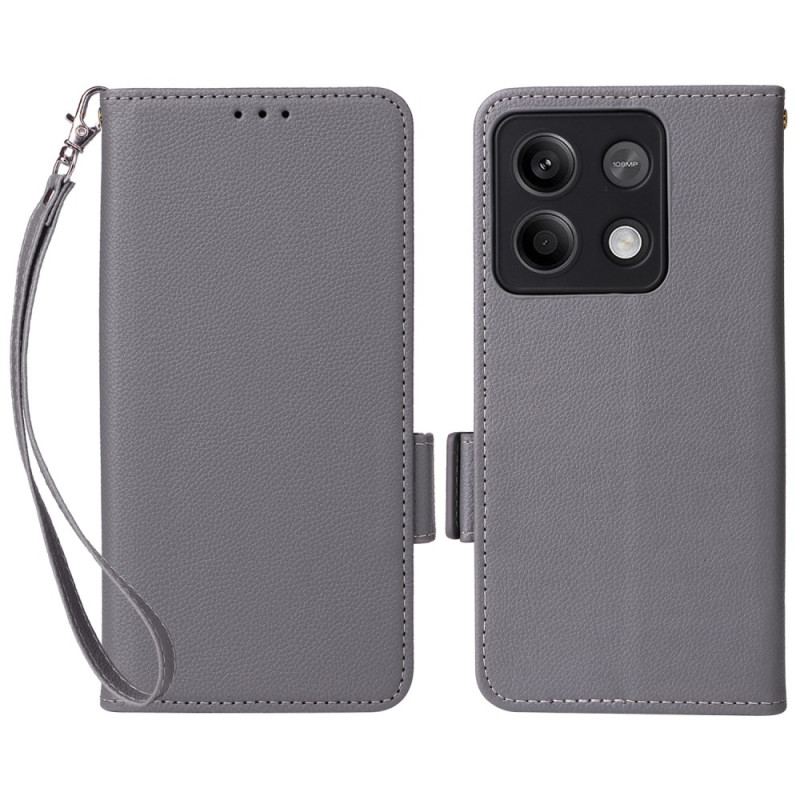 Læder Cover Xiaomi Redmi Note 13 Pro 5g Telefon Etui Klassisk Med Rem