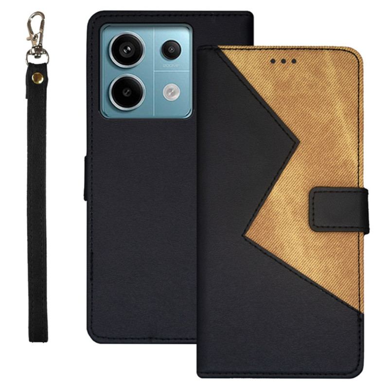 Læder Cover Xiaomi Redmi Note 13 Pro 5g Telefon Etui Tofarvet Idewei