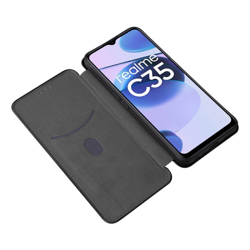 Cover Realme C35 Flip Cover Ring Kulfiber