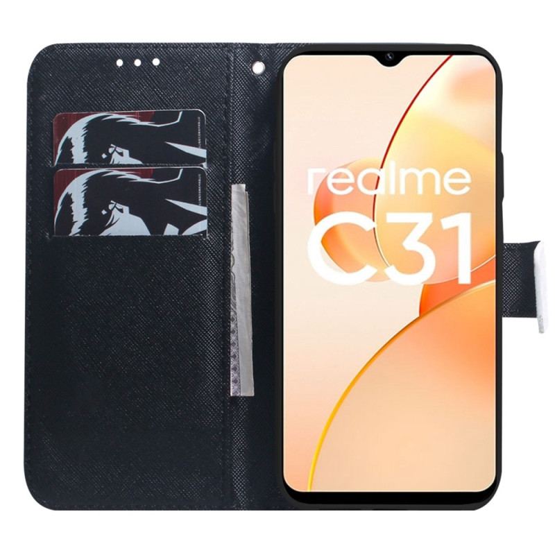 Flip Cover Realme C35 Hvalpeperspektiv Ulv