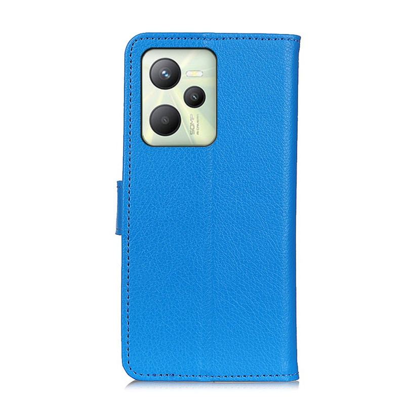 Flip Cover Realme C35 Litchi Tekstur