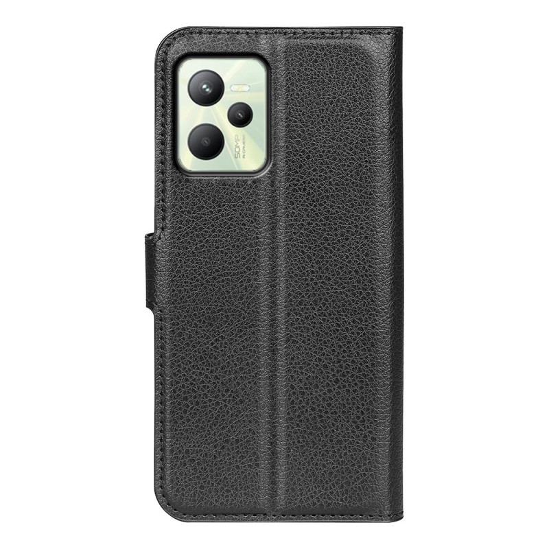 Flip Cover Realme C35 Litchi Tekstur