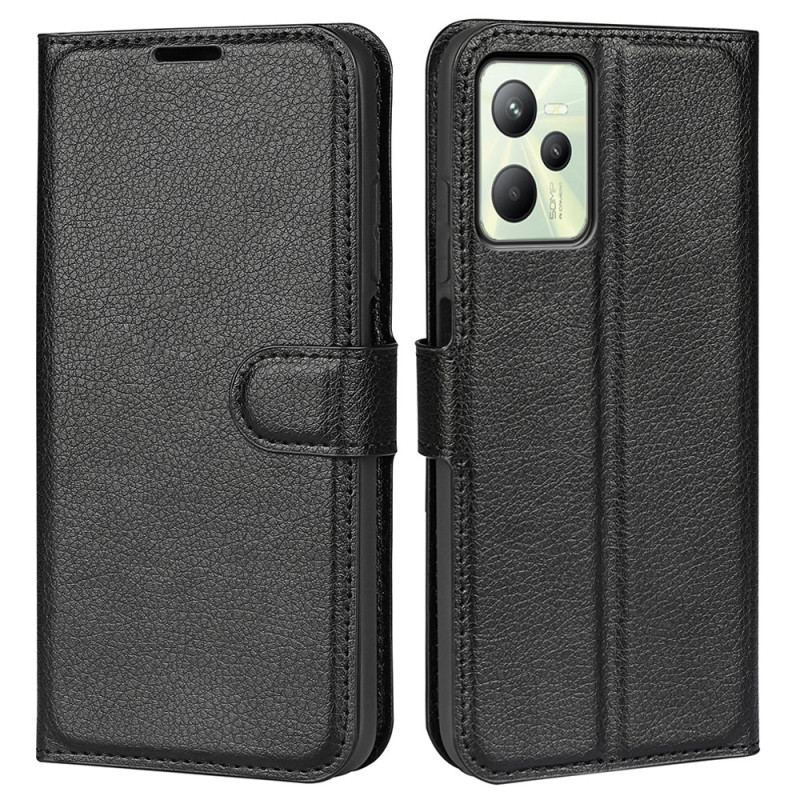 Flip Cover Realme C35 Litchi Tekstur