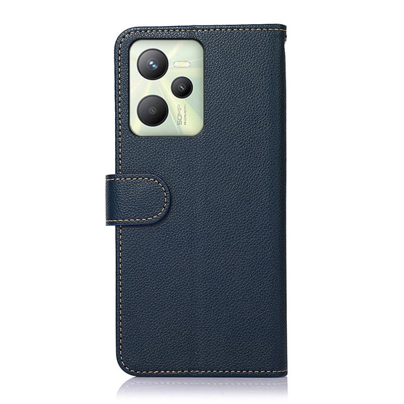 Flip Cover Realme C35 Med Snor Khazneh Lychee Texture Rfid Strappy