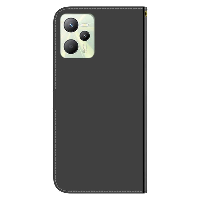 Flip Cover Realme C35 Med Snor Strappy Spejleffekt