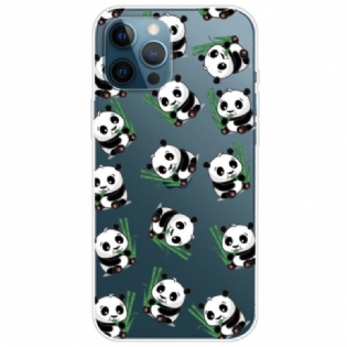 Cover iPhone 14 Pro Gennemsigtige Små Pandaer