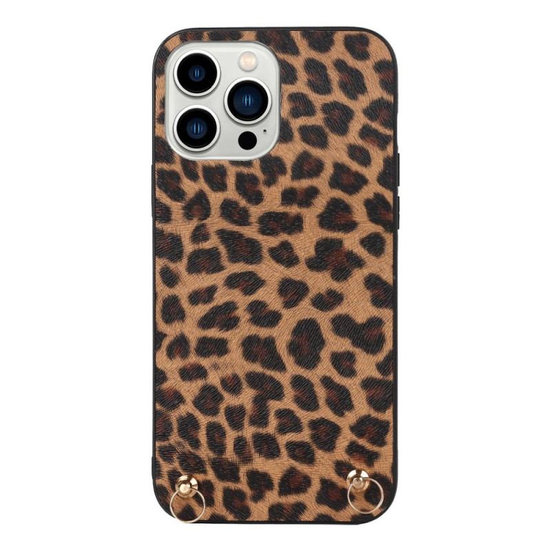 Cover iPhone 14 Pro Leopard Med Skulderrem